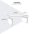 Lano-E 300 P, 2-Motoren-Schreibtisch | 1200-2000 mm, elektrisch höhenverstellbar
