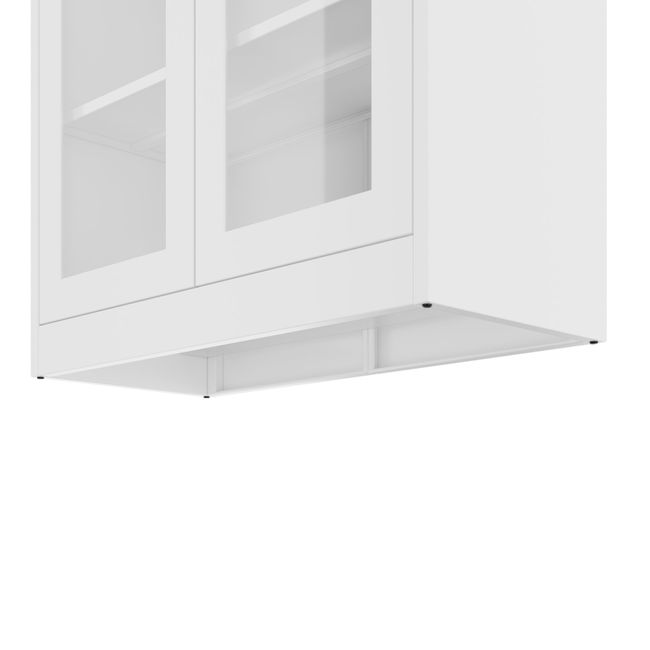 COREX Vitrinenschrank | 5OH, 900 x 1850 mm, Stahlkorpus, Weiß