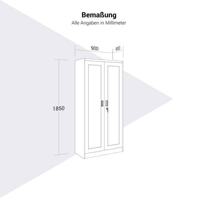 COREX Vitrinenschrank | 5OH, 900 x 1850 mm, Stahlkorpus, Weiß