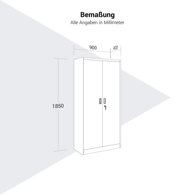 COREX Mehrzweckschrank | 900 x 1850 mm, Stahlkorpus, Weiß