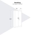 COREX Garderobenschrank | 900 x 1850 mm, Stahlkorpus, Weiß - 8 Thumbnail Image