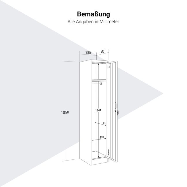 COREX Spind | 380 x 1850 mm (1 Schließfach), Stahlkorpus, Anthrazit / Weiß COREX Spind | 380 x 1850 mm (1 Schließfach), Stahlkorpus, Anthrazit / Weiß