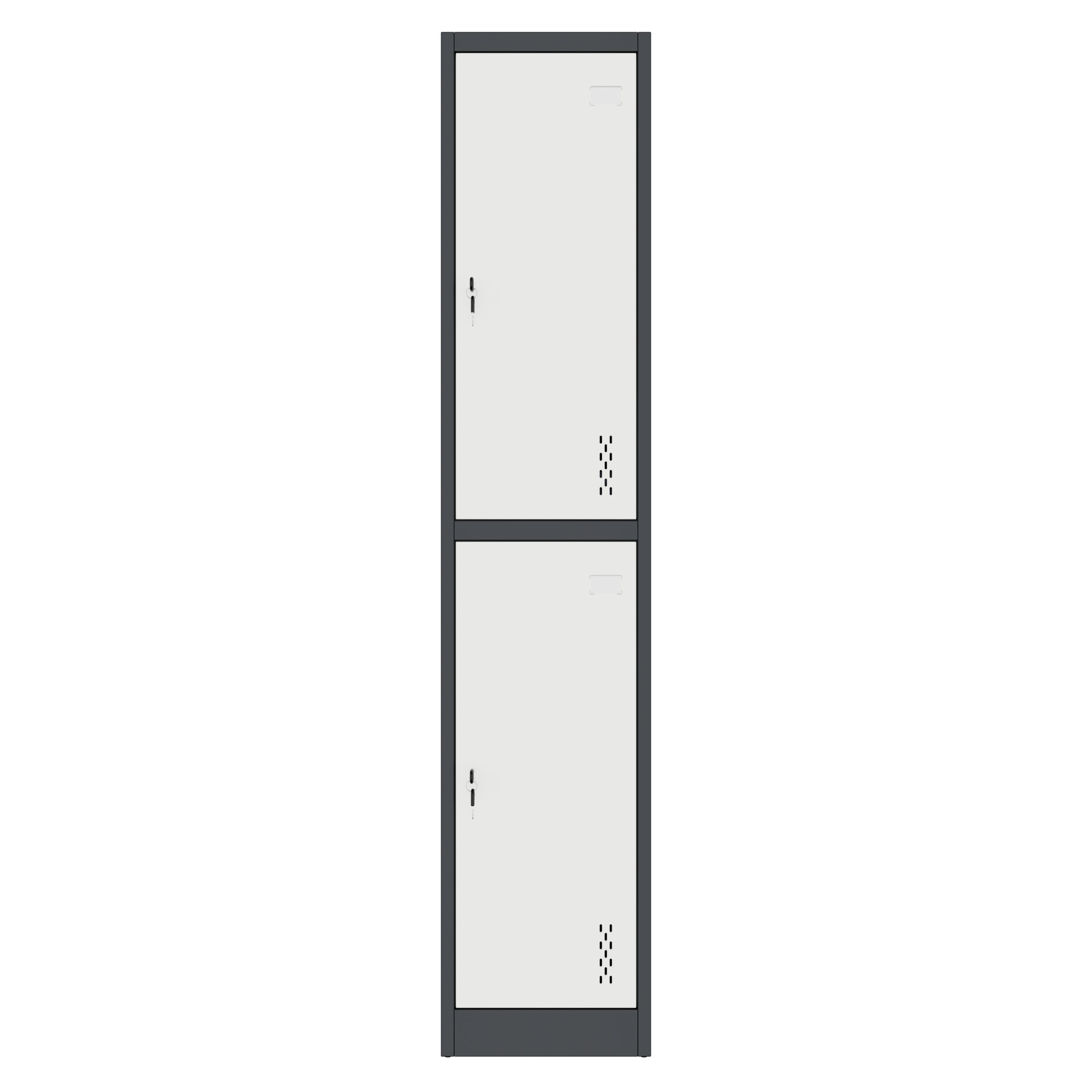 COREX Spind | 380 x 1850 mm (2 Schliessfächer), Stahlkorpus, Anthrazit / Weiss - 4 Main Image
