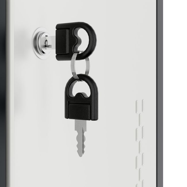 COREX Spind | 380 x 1850 mm (3 Schließfächer), Stahlkorpus, Anthrazit / Weiß COREX Spind | 380 x 1850 mm (3 Schließfächer), Stahlkorpus, Anthrazit / Weiß