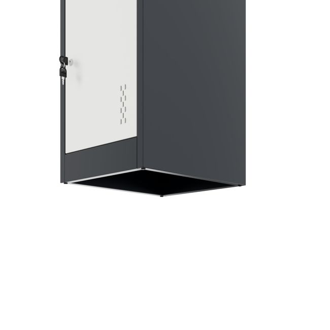 COREX Spind | 380 x 1850 mm (3 Schließfächer), Stahlkorpus, Anthrazit / Weiß COREX Spind | 380 x 1850 mm (3 Schließfächer), Stahlkorpus, Anthrazit / Weiß