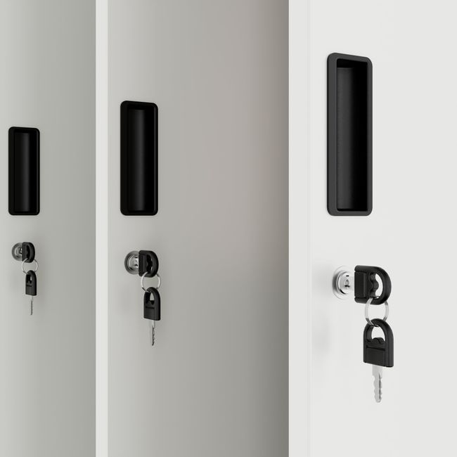 COREX Spind | 900 x 1850 mm (3 Schließfächer), Stahlkorpus, Anthrazit / Weiß