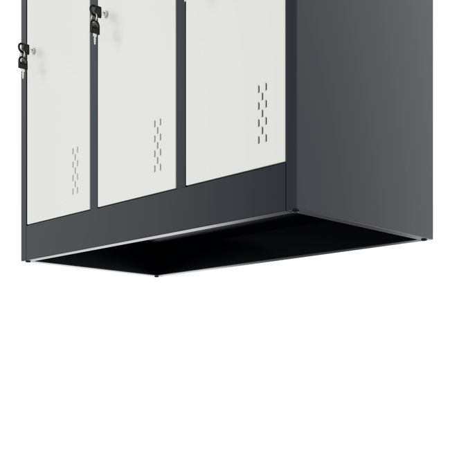 COREX Spind | 900 x 1850 mm (6 Schließfächer), Stahlkorpus, Anthrazit / Weiß