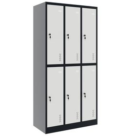 COREX Spind | 900 x 1850 mm (6 Schließfächer), Stahlkorpus, Anthrazit / Weiß