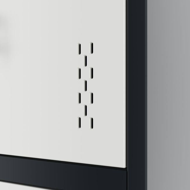 COREX Spind | 900 x 1850 mm (12 Schließfächer), Stahlkorpus, Anthrazit / Weiß