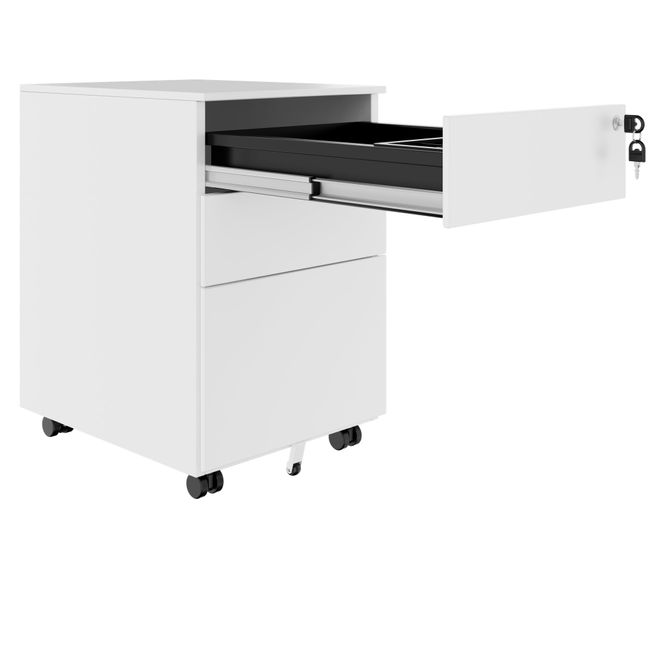 COREX Rollcontainer | 3 Schubladen, 500 mm tief, Weiß