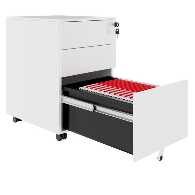 COREX Rollcontainer | 3 Schubladen, 500 mm tief, Weiß