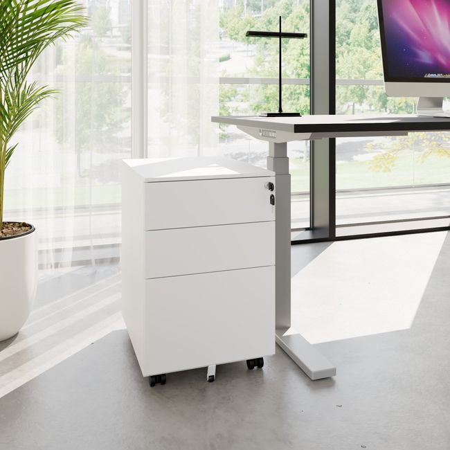 COREX Rollcontainer | 3 Schubladen, 500 mm tief, Weiß