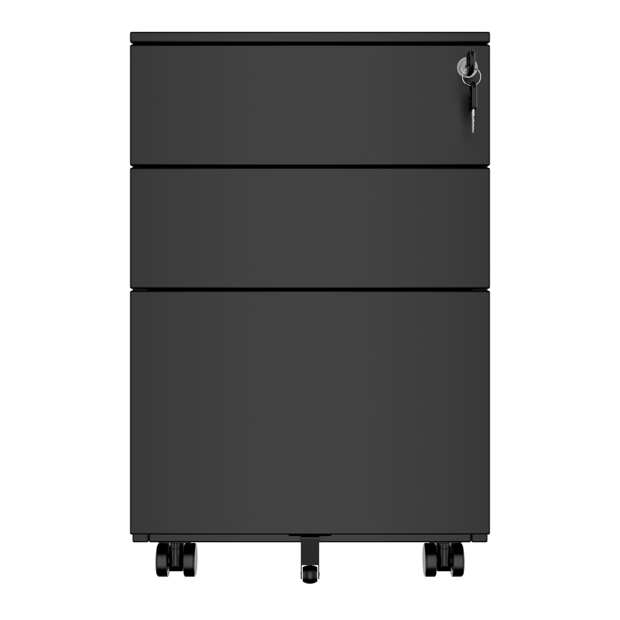 COREX Rollcontainer | 3 Schubladen, 500 mm tief, Schwarz - 3 Main Image