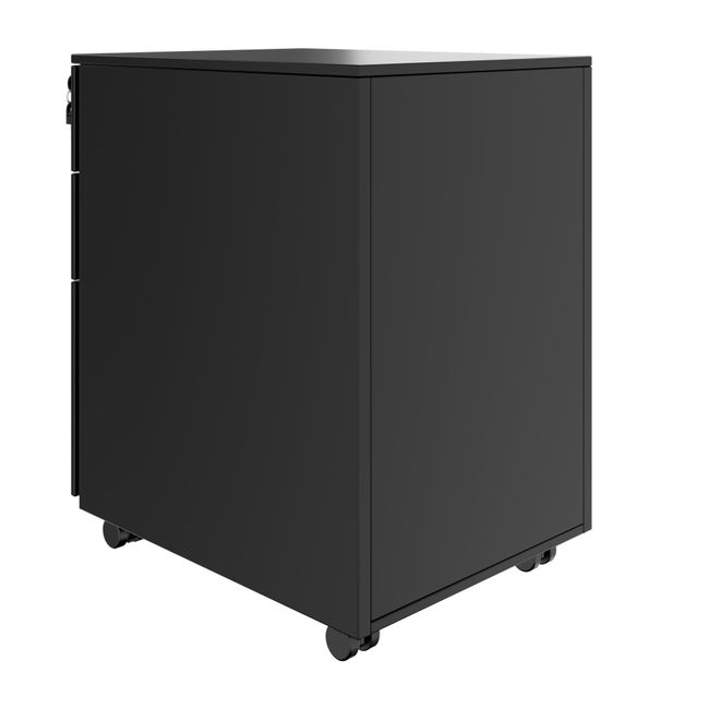 COREX Rollcontainer | 3 Schubladen, 500 mm tief, Schwarz