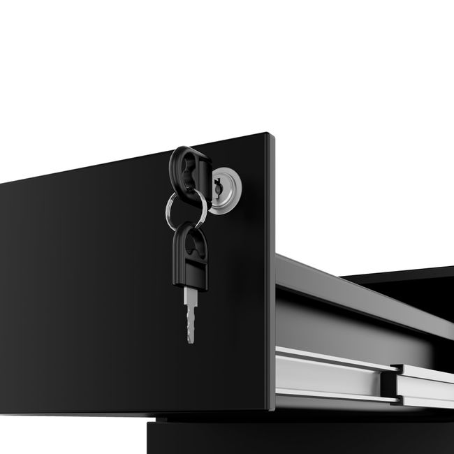 COREX Rollcontainer | 4 Schubladen, 500 mm tief, Schwarz