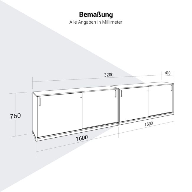 CHOICE Schrankset | 2OH, 3200 x 760 mm, Weiß CHOICE Schrankset | 2OH, 3200 x 760 mm, Weiß