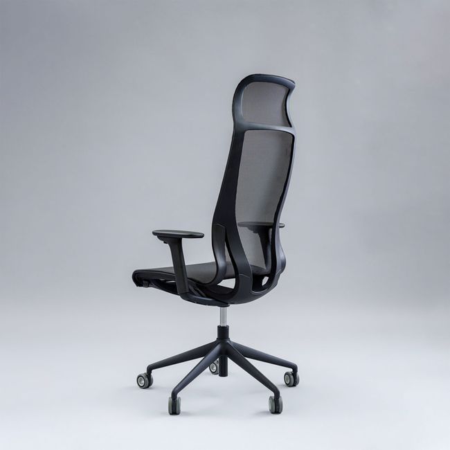 D-CHAIR Bürodrehstuhl | Synchronmechanik, 5-Stern-Fußkreuz, mit Kopfstütze