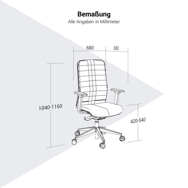 WIND Bürodrehstuhl | Synchronmechanik, Vollpolster