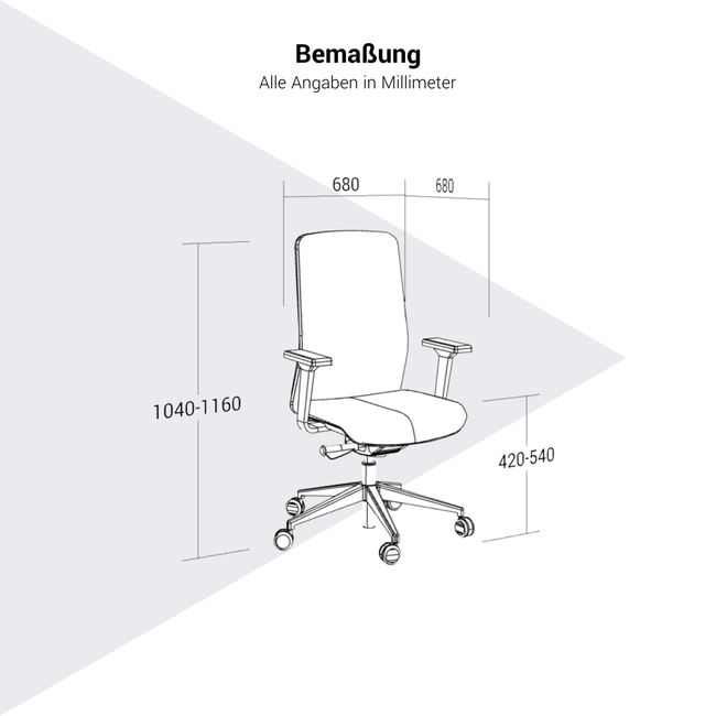 WIND Bürodrehstuhl | Synchronmechanik, Netzrücken