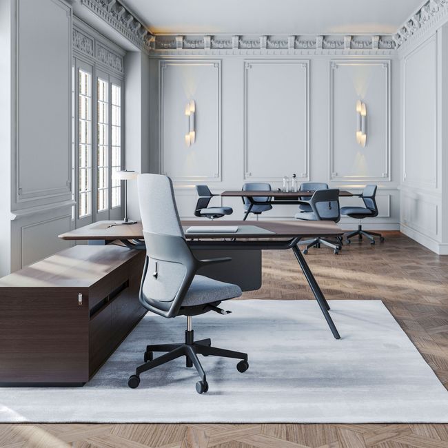 OFY Bürodrehstuhl | Synchronmechanik, 3D-Armlehnen, hohe Rückenlehne