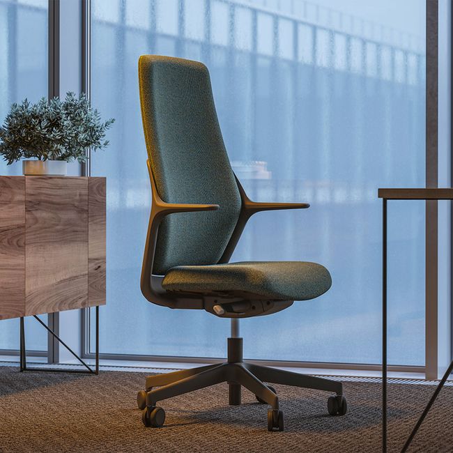 OFY Bürodrehstuhl | Synchronmechanik, 3D-Armlehnen, hohe Rückenlehne