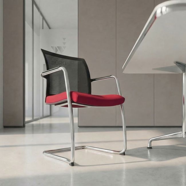 DIVA Freischwinger | Netzrücken, gepolsterte Sitzfläche