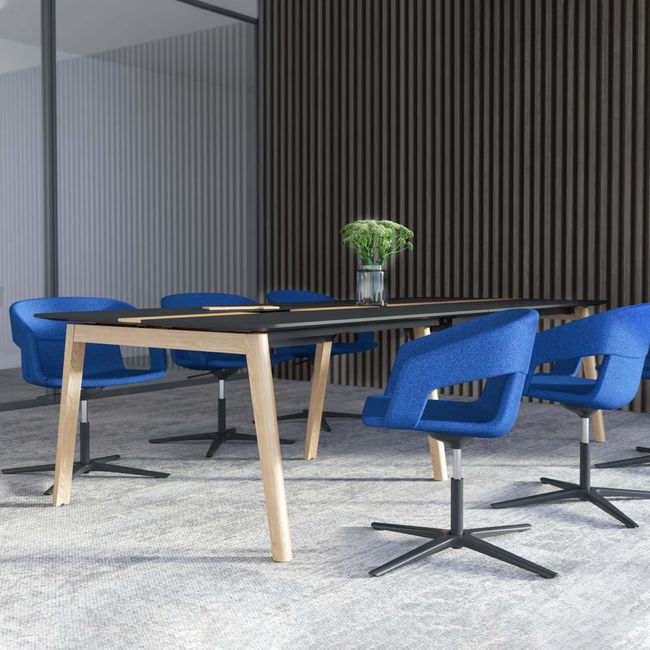 NOVA WOOD Konferenztisch | 1200 - 2800 mm (4-10 Personen), Elektrifiziert, HPL NOVA WOOD Konferenztisch | 1200 - 2800 mm (4-10 Personen), Elektrifiziert, HPL