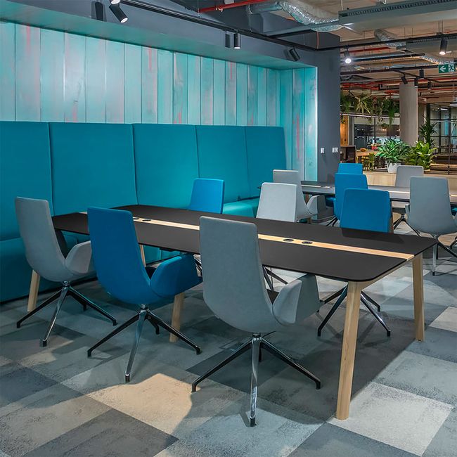 NOVA WOOD Konferenztisch | 1200 - 2800 mm (4-10 Personen), Elektrifiziert, HPL NOVA WOOD Konferenztisch | 1200 - 2800 mm (4-10 Personen), Elektrifiziert, HPL