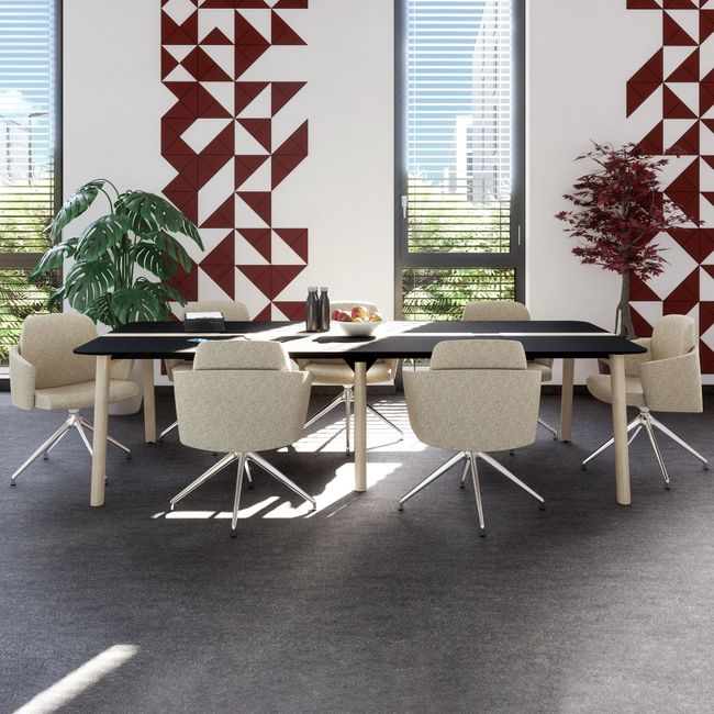 NOVA WOOD Konferenztisch | 1200 - 2800 mm (4-10 Personen), Elektrifiziert, HPL NOVA WOOD Konferenztisch | 1200 - 2800 mm (4-10 Personen), Elektrifiziert, HPL