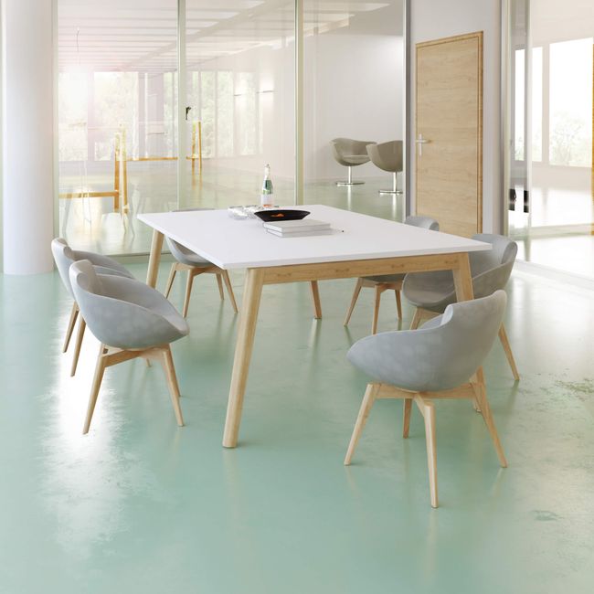NOVA WOOD Konferenztisch | 1200 - 2800 mm (4-10 Personen), Elektrifiziert, Melamin NOVA WOOD Konferenztisch | 1200 - 2800 mm (4-10 Personen), Elektrifiziert, Melamin