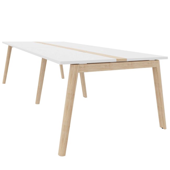 NOVA WOOD Konferenztisch | 1200 - 2800 mm (4-10 Personen), Elektrifiziert, Melamin