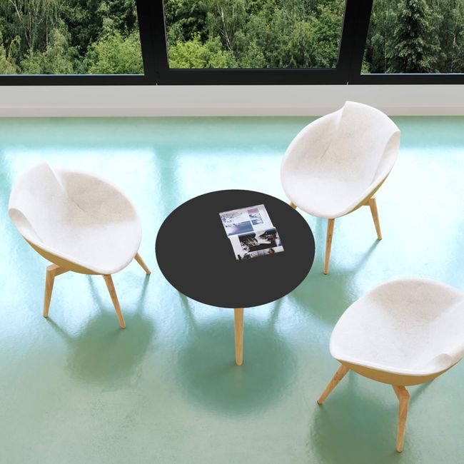 NOVA WOOD Couchtisch | Massivholz-Gestell, Runde oder eckige Tischplatte, HPL