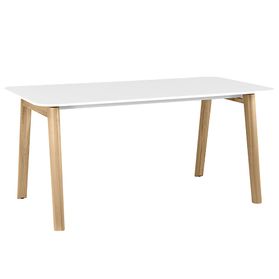 NOVA WOOD Besprechungstisch | 1400 - 1800 mm, Massivholz-Gestell, HPL/HPL FENIX