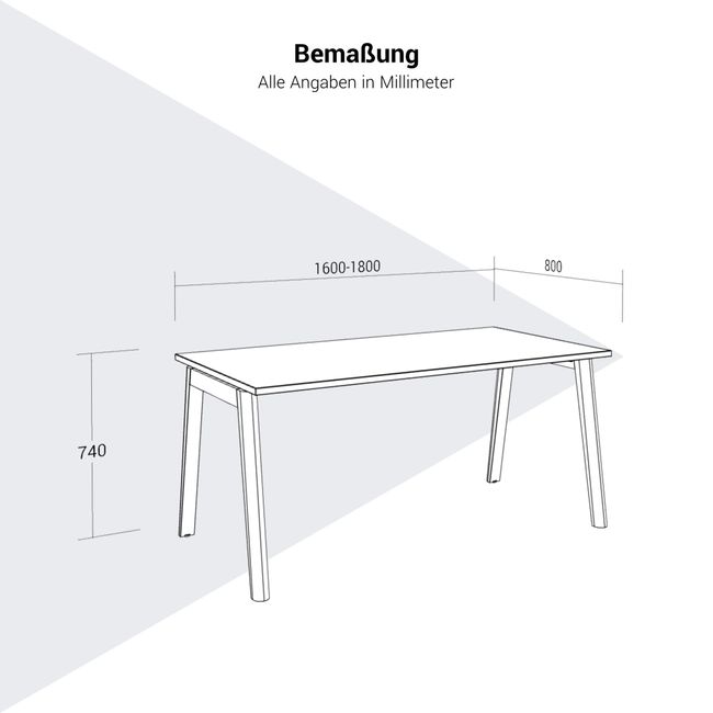NOVA WOOD Besprechungstisch | 1400 - 1800 mm, Massivholz-Gestell, Melamin