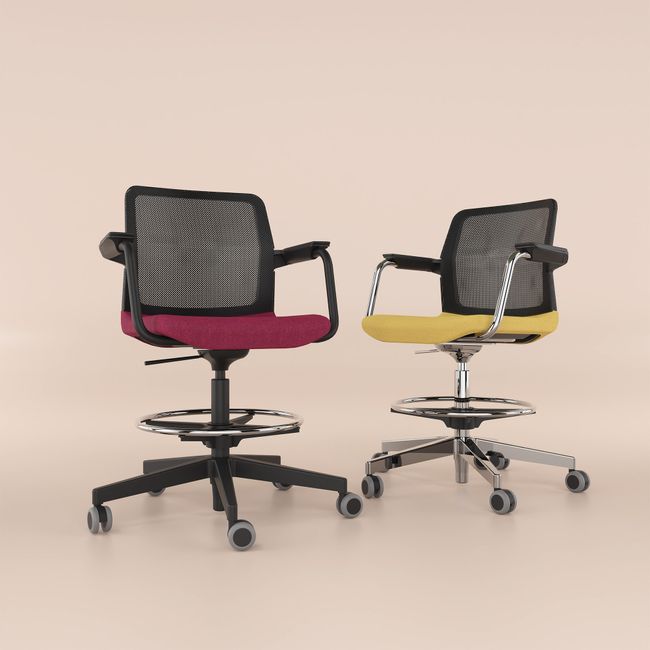 WIND Counterstuhl rollbar | Fußstütze, Netzrücken