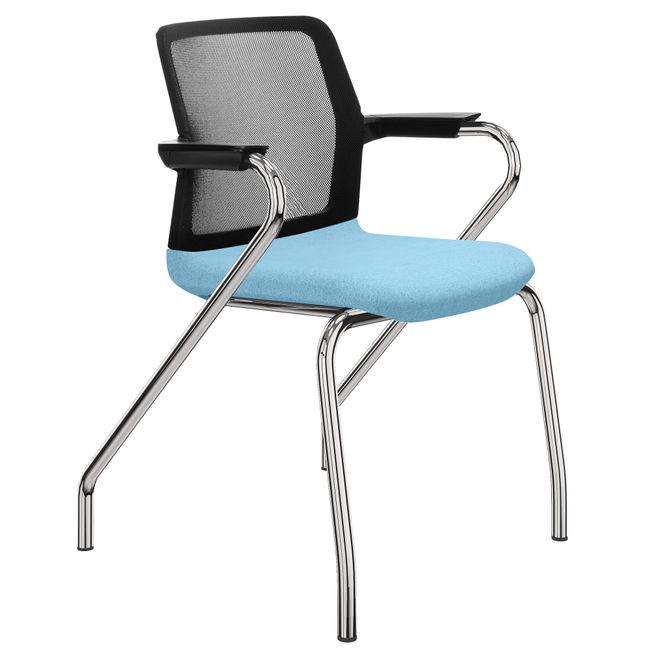 WIND Konferenzstuhl | Netzrücken, 4-Fuß, Stapelbar