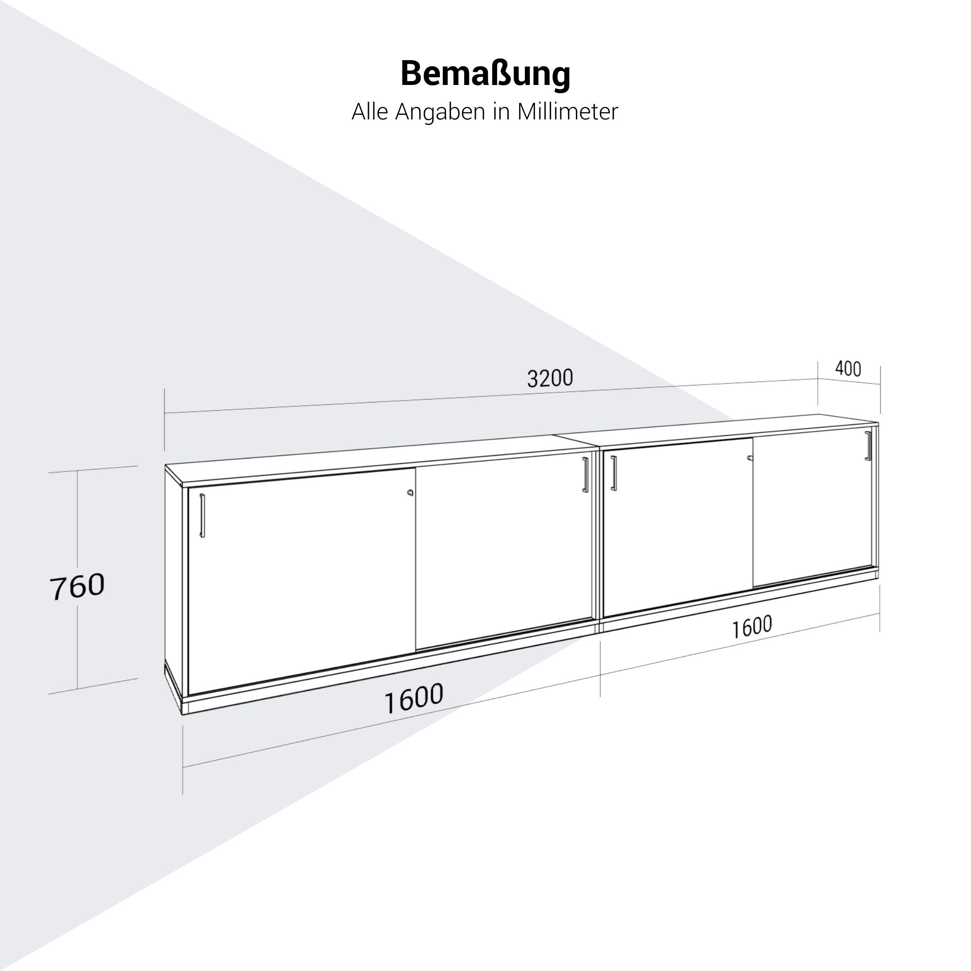 CHOICE Set di armadietti | 2oh, 3200 x 760 mm, grigio cubanite - 7 Main Image