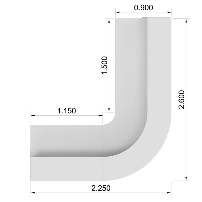 TERA Empfangstheke | 2600 x 2250 mm, abgerundet