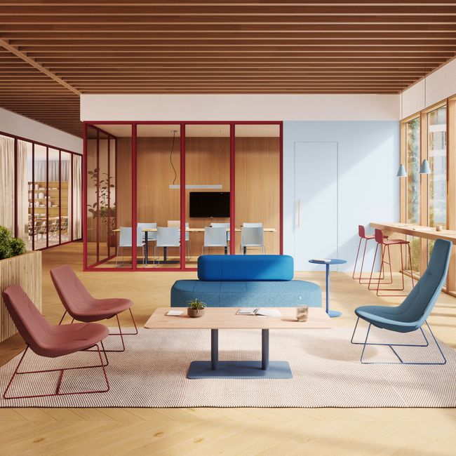 profim – CHIC LOUNGE Sessel | Kufengestell oder 4-armiges-Fußkreuz, niedrige Rückenlehne