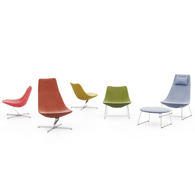 profim – CHIC LOUNGE Sessel | Kufengestell oder 4-armiges-Fußkreuz, niedrige Rückenlehne