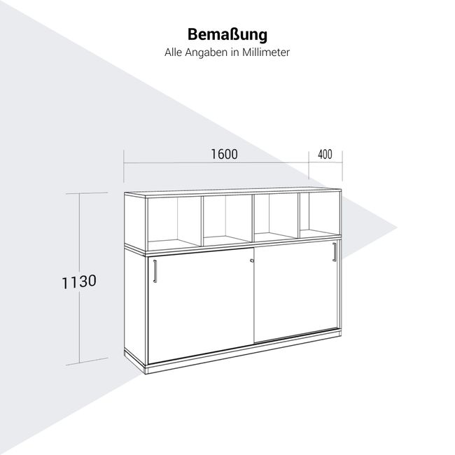 CHOICE Schrankset | 3OH, 1600 x 1130 mm, Sandesche