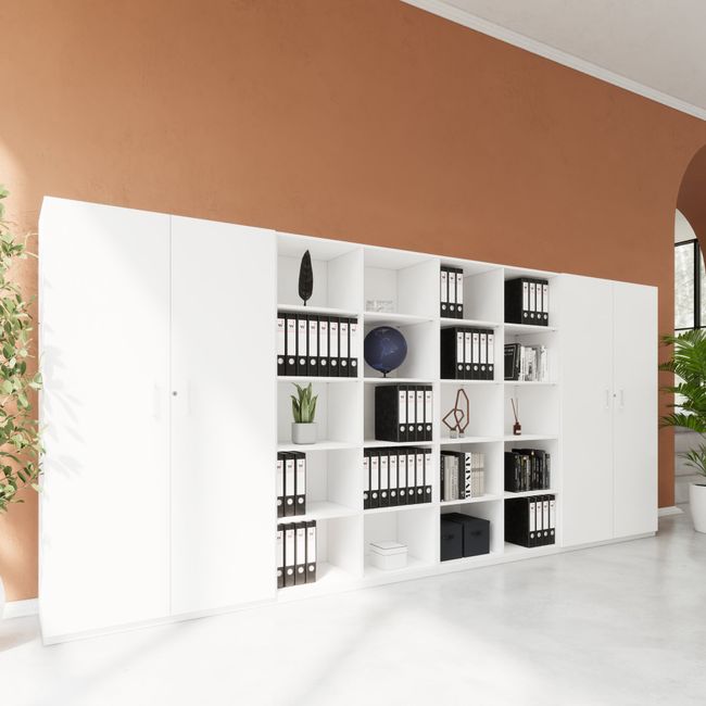 CHOICE Schrankwand | 5OH, 4000 x 1820 mm, Weiß