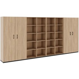 CHOICE Schrankwand | 5OH, 4000 x 1820 mm, Bernsteineiche