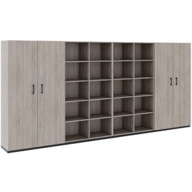 CHOICE Schrankwand | 5OH, 4000 x 1820 mm, Nordeiche grau