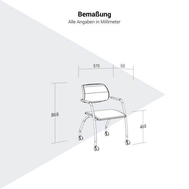 GAMA Besucherstuhl | Rollbar, Netzrücken oder Vollpolster