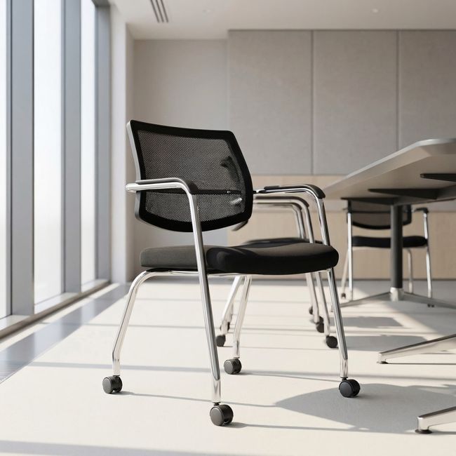 GAMA Besucherstuhl | Rollbar, Netzrücken oder Vollpolster