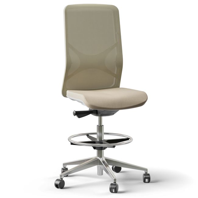 WIND Counterstuhl rollbar | Fußstütze, Netzrücken, hohe Rückenlehne