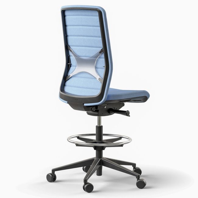 WIND Counterstuhl rollbar | Fußstütze, Vollpolster, hohe Rückenlehne