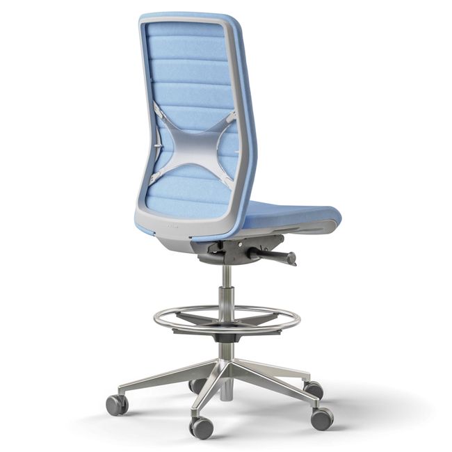 WIND Counterstuhl rollbar | Fußstütze, Vollpolster, hohe Rückenlehne