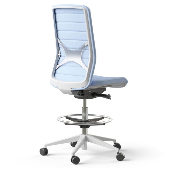 WIND Counterstuhl rollbar | Fußstütze, Vollpolster, hohe Rückenlehne